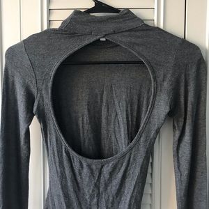 Open back movie neck bodysuit